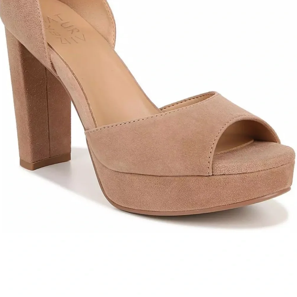 Naturalizer Womens Suede Open Toe Buckle Ankle Strap Shoes - Picture 2 of 3